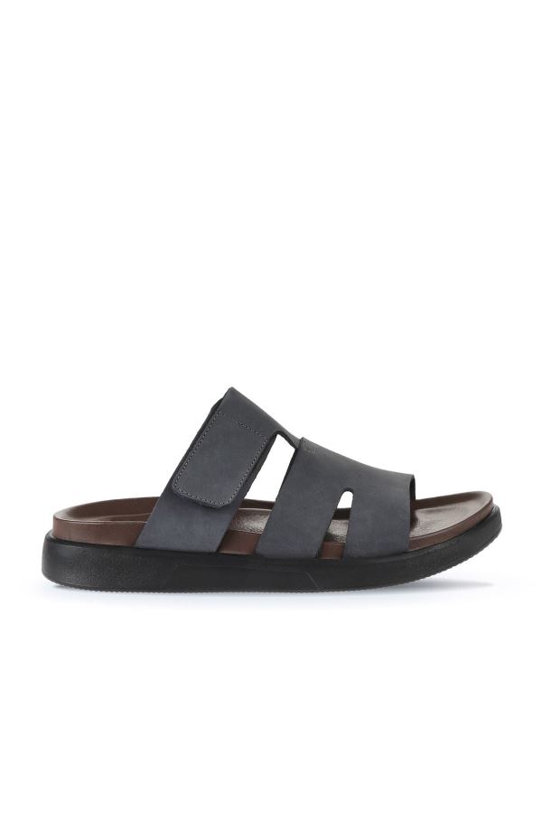 Antrasit Nubuk Erkek Düz Terlik 