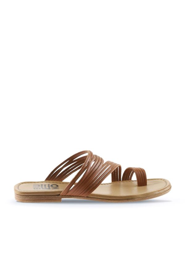 Taba Deri Kadın Parmak Arası Terlik