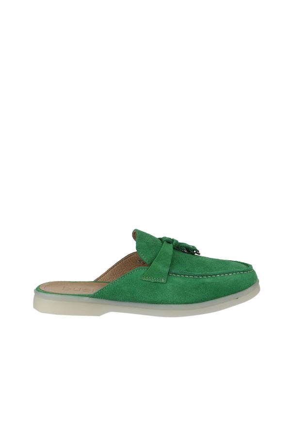 Yeşil Süet Kadın Düz Terlik