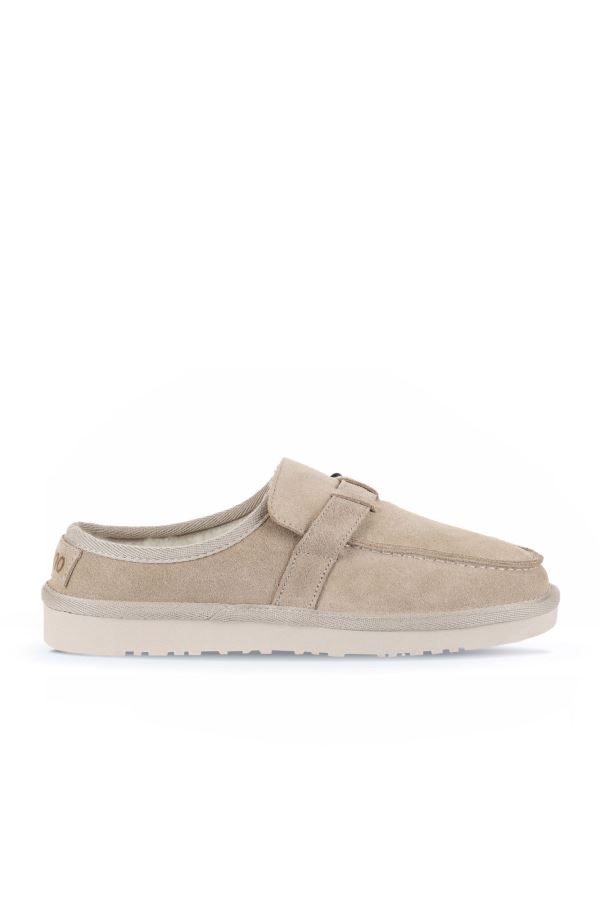 Bej Süet Kadın Düz Terlik