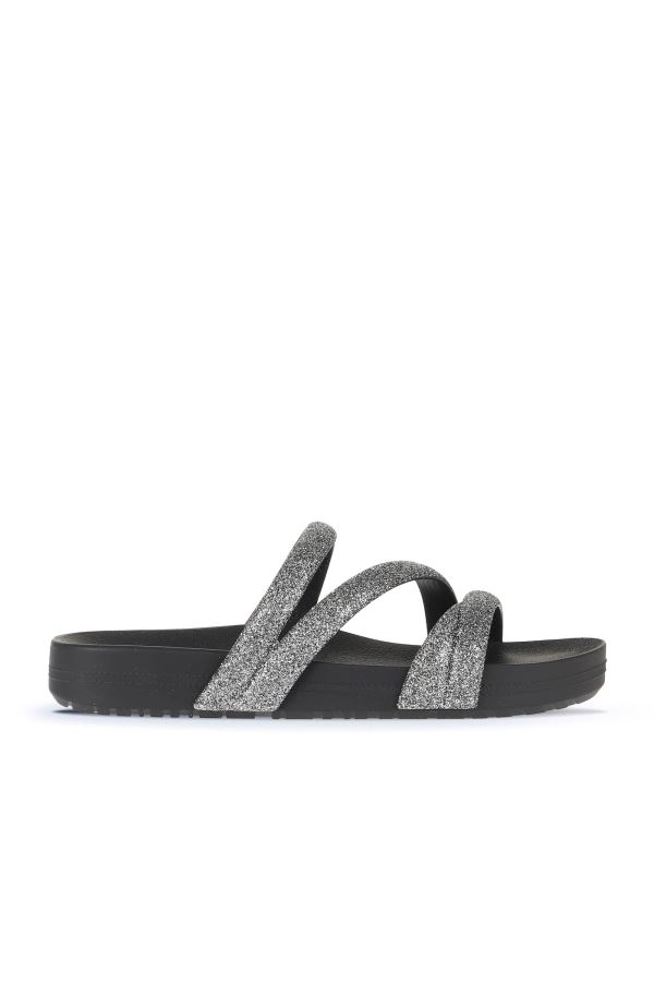 Siyah Gümüş Zx Zaxy Glitter Tam Ad Kadın Terlik