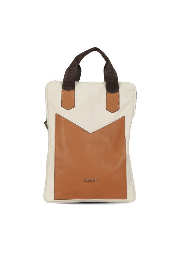 Bej Taba Deri Kadın El Çantası