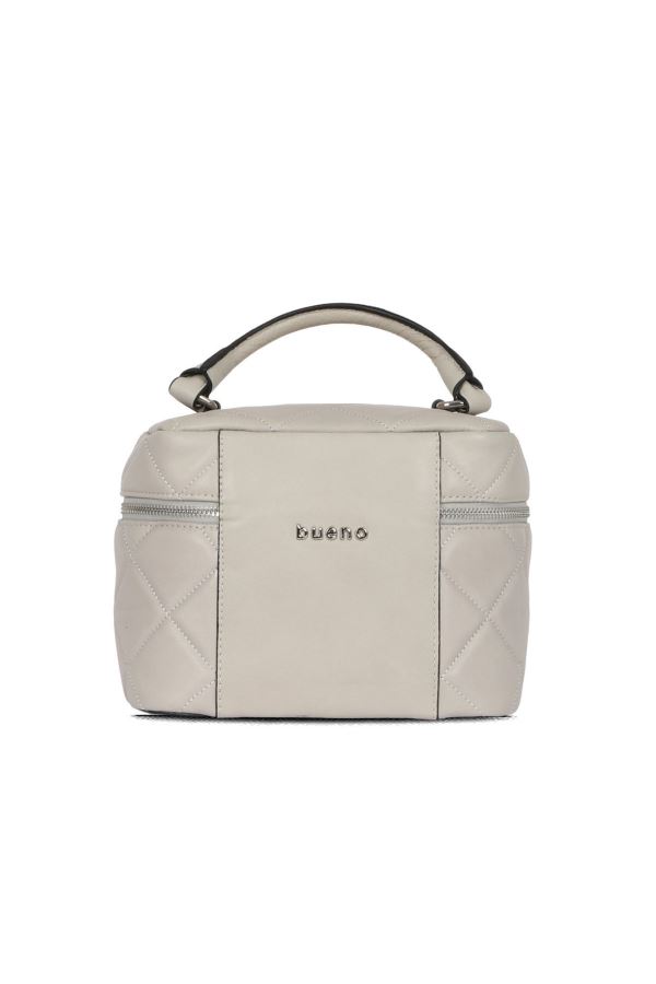 Gri Deri Kadın El Çantası