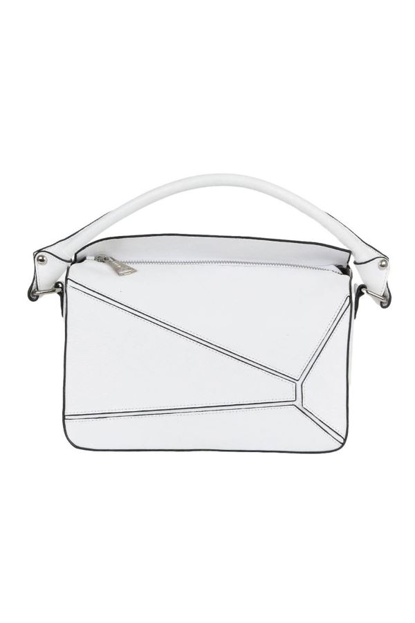 Beyaz Flotter Deri Kadın Çapraz Çanta 