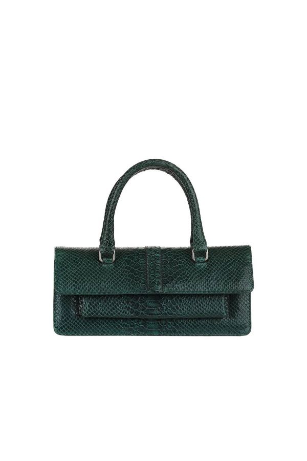 Yeşil Yılan Deri Kadın El Çantası
