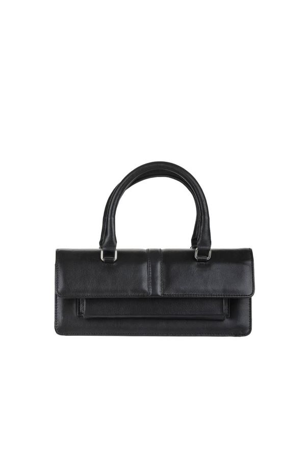 Siyah Deri Kadın El Çantası