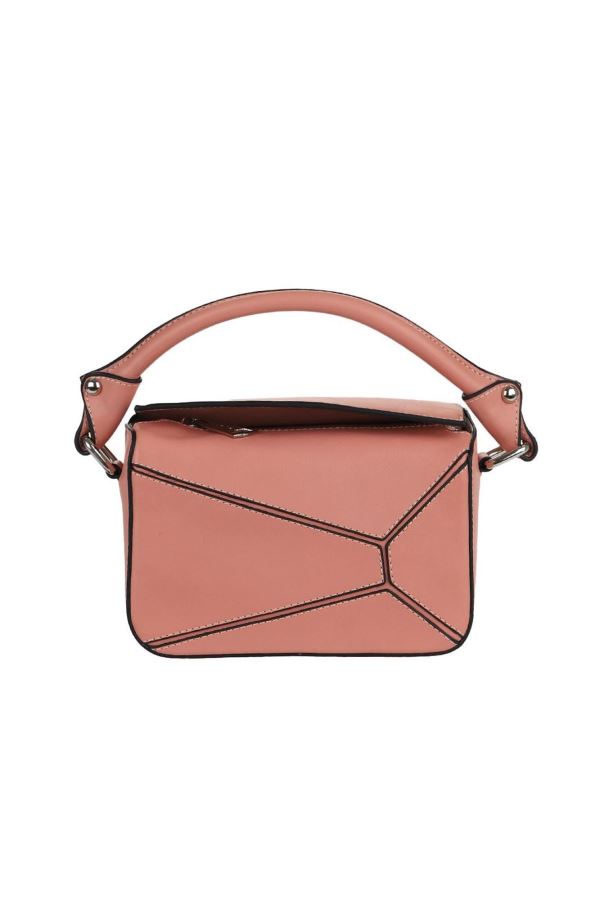 Pembe Deri Kadın El Çantası