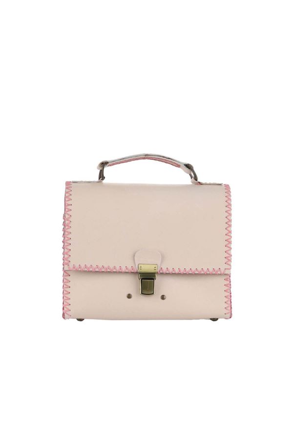 Pembe Deri Kadın El Çantası 