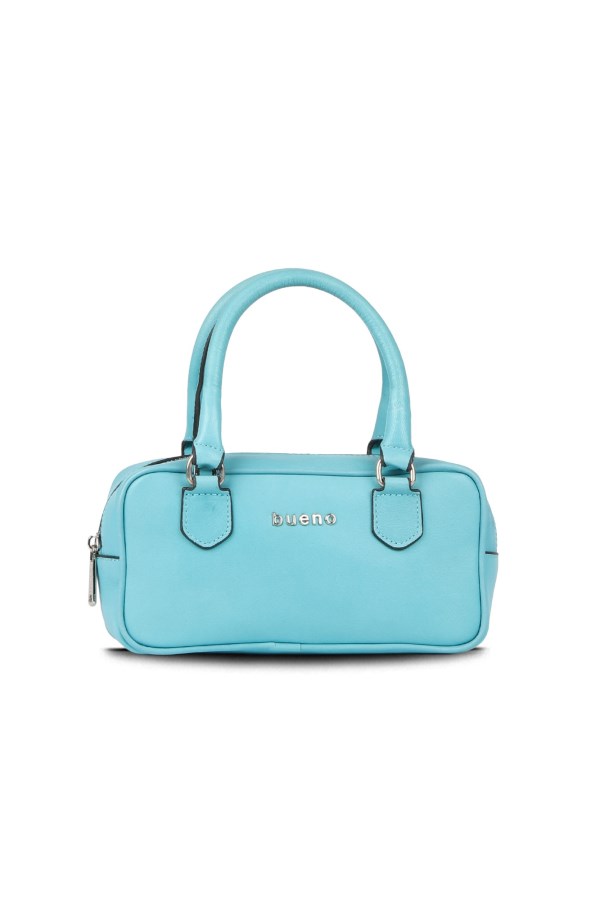 Mavi Deri Kadın El Çantası