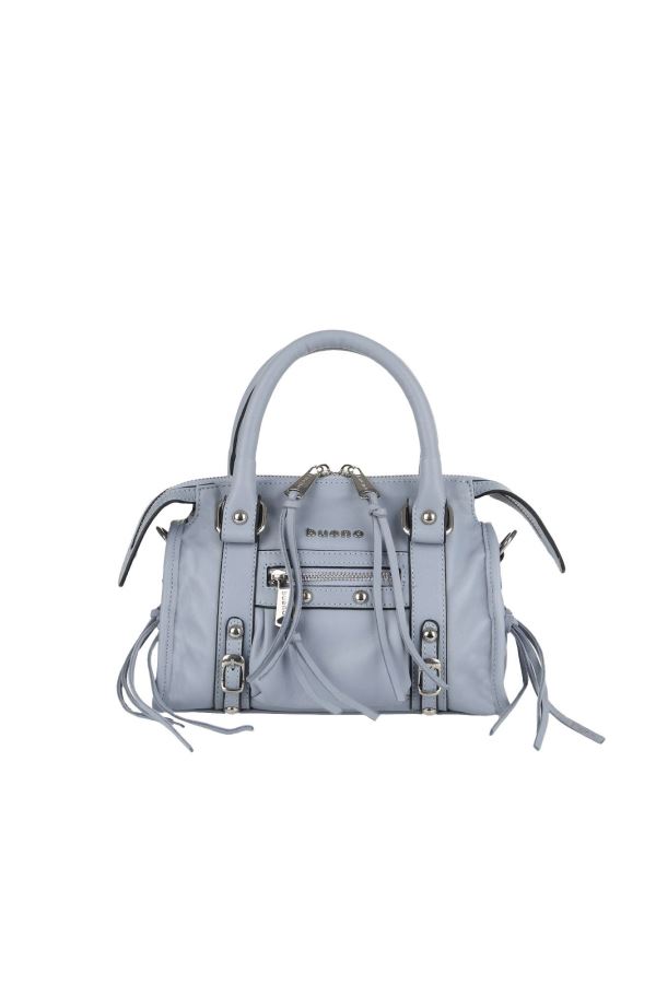 Mavi Açık Deri Kadın El Çantası