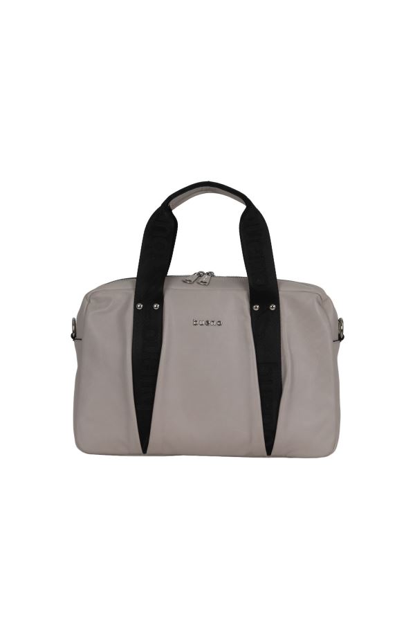 Gri Deri Kadın El Çantası