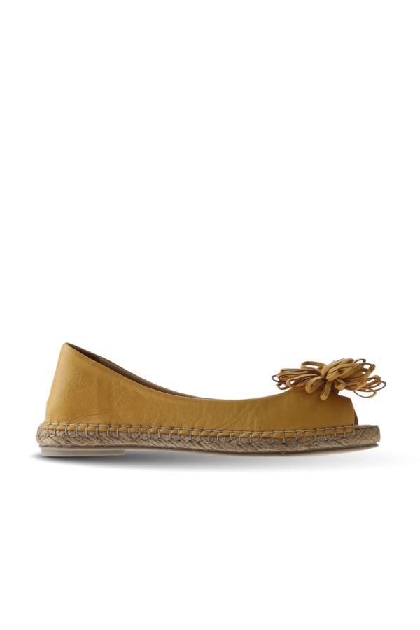 Sarı Deri Kadın Düz Babet