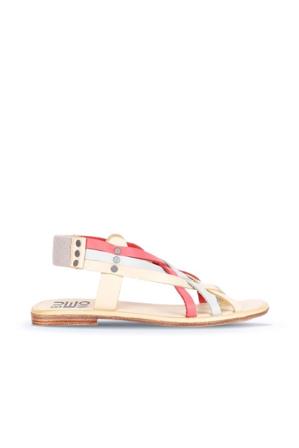 Sarı Multi Deri Kadın Parmak Arası Sandalet