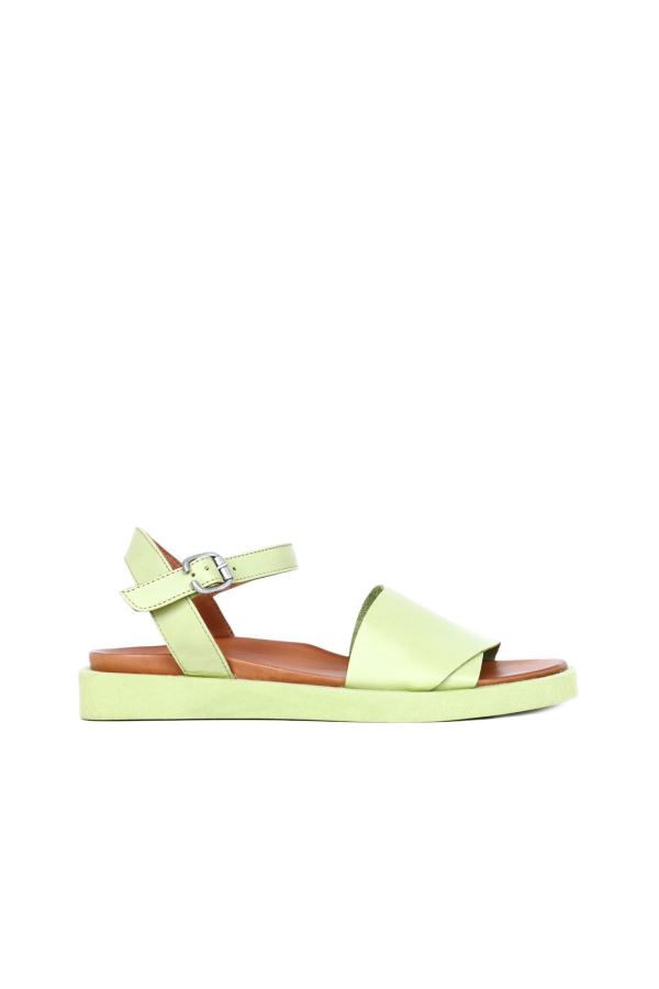 Yeşil Deri Kadın Sandalet 