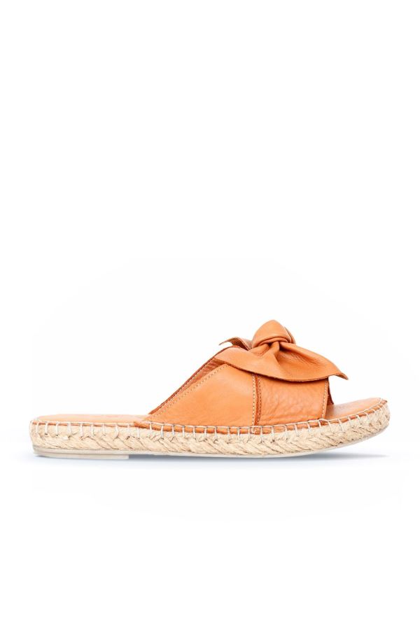 Taba Deri Kadın Espadril Terlik