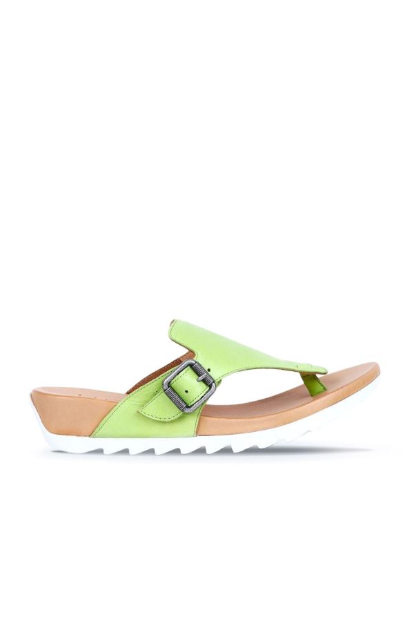 Yeşil Deri Kadın Parmak Arası Terlik