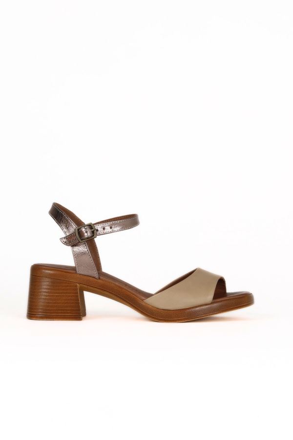 Vizon Vizon Deri Kadın Topuklu Sandalet