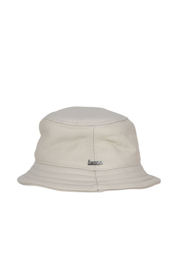 Bej Deri Kadın Şapka