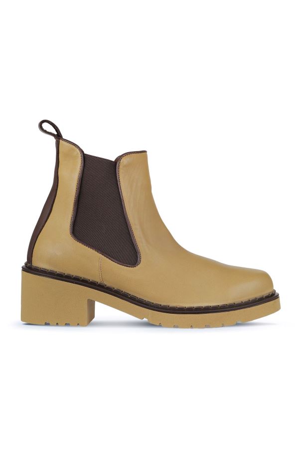 Tarçın Deri Kadın Topuklu Bot