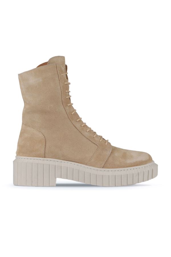 Taba Açık Süet Kadın Düz Bot