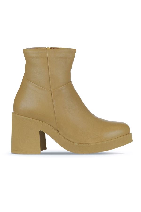 Tarçın Deri Kadın Topuklu Bot