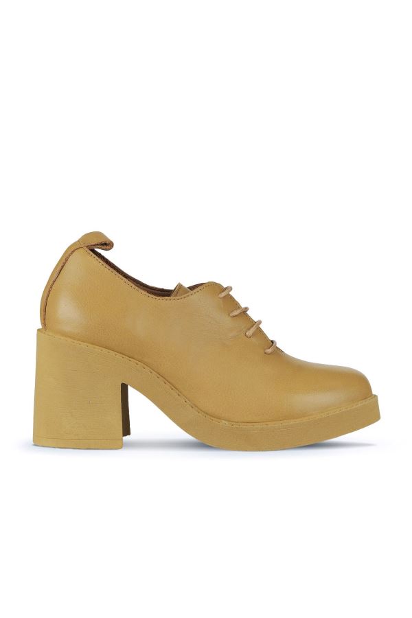 Tarçın Deri Kadın Topuklu Ayakkabı