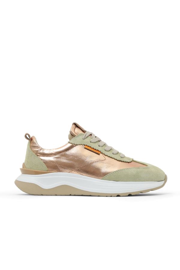 Haki Multi Deri Kadın Spor Ayakkabı