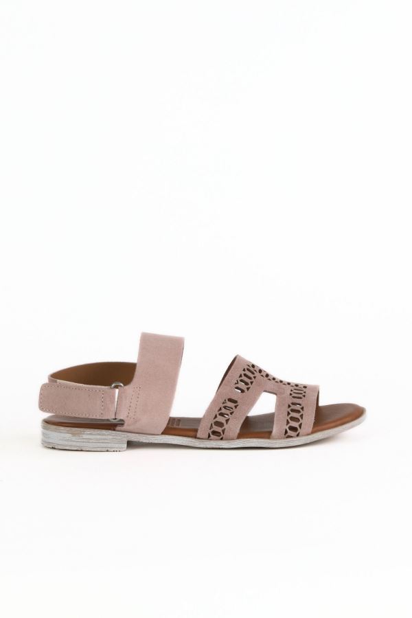 Pudra Alf Süet Kadın Düz Sandalet