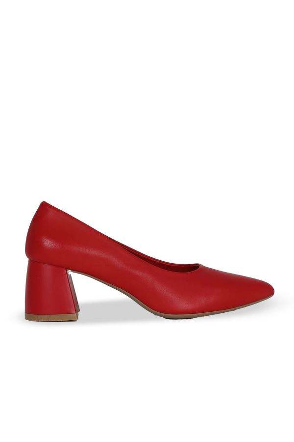 Kırmızı Sct Deri Kadın Topuklu Ayakkabı