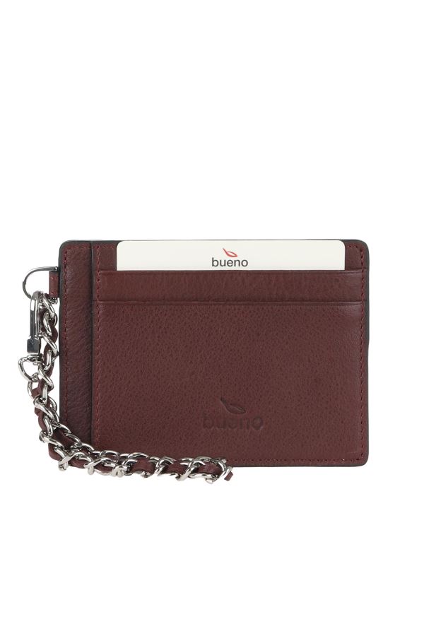 Bordo Koyu Deri Unisex Kartlık