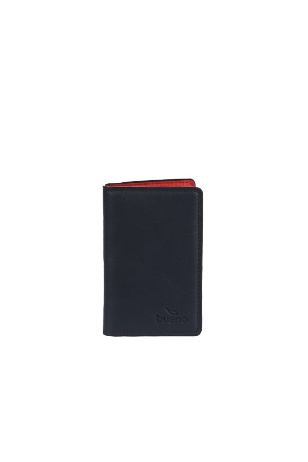 Lacivert Kırmızı Deri Unisex Kartlık
