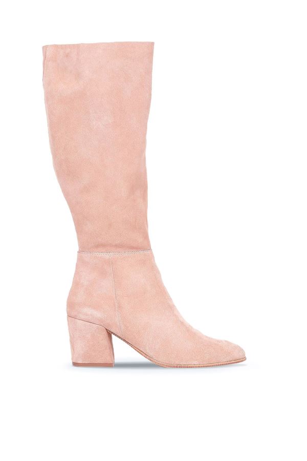 Pudra Süet Kadın Topuklu Çizme