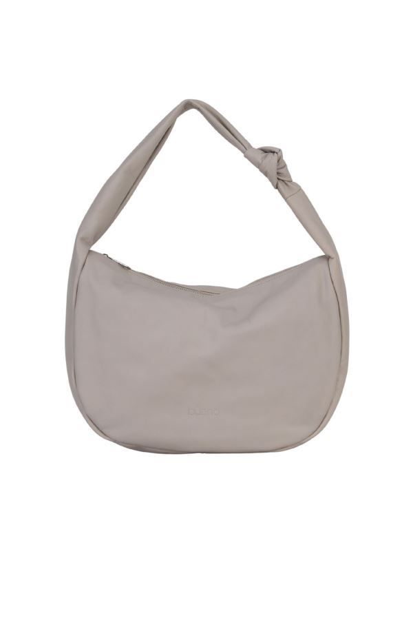 Gri Deri Kadın Kol Çantası