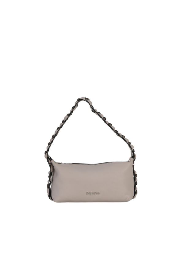 Gri Deri Kadın Kol Çantası