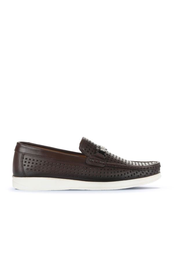 Kahverengi Deri Erkek Günlük Ayakkabı