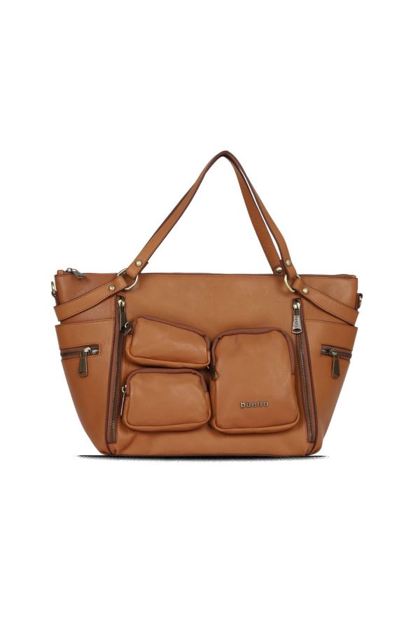 Taba Koyu Deri Kadın Omuz Çantası