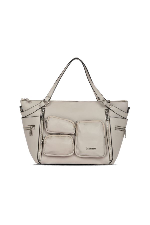 Gri Deri Kadın Omuz Çantası