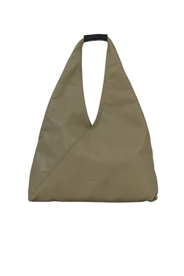 Haki Deri Kadın Omuz Çantası