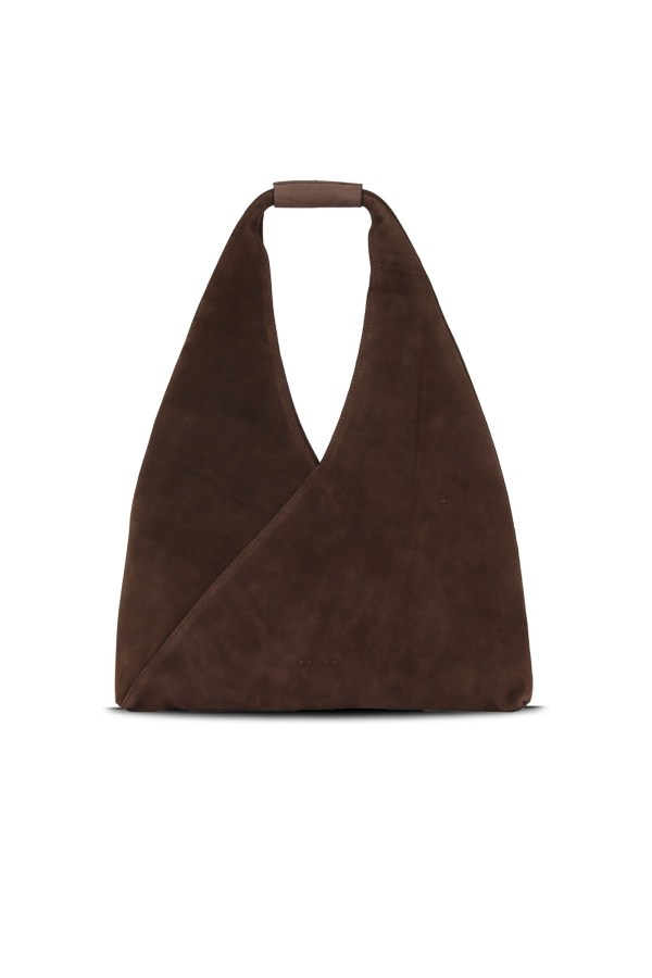 Kahverengi Koyu Süet Kadın Omuz Çantası