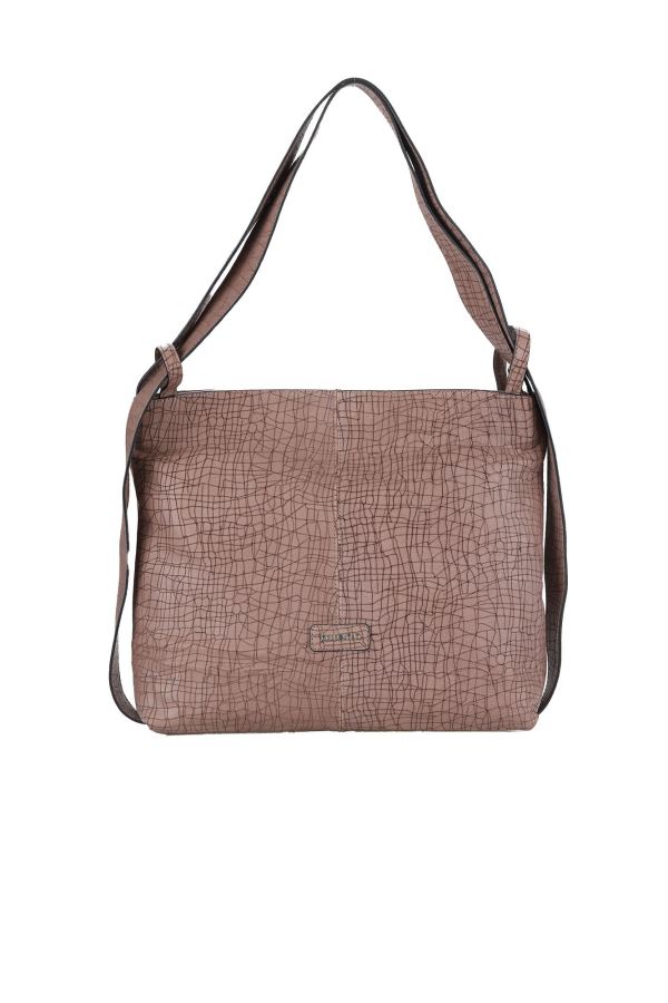 Kahverengi Cracked Deri Kadın Omuz Çantası