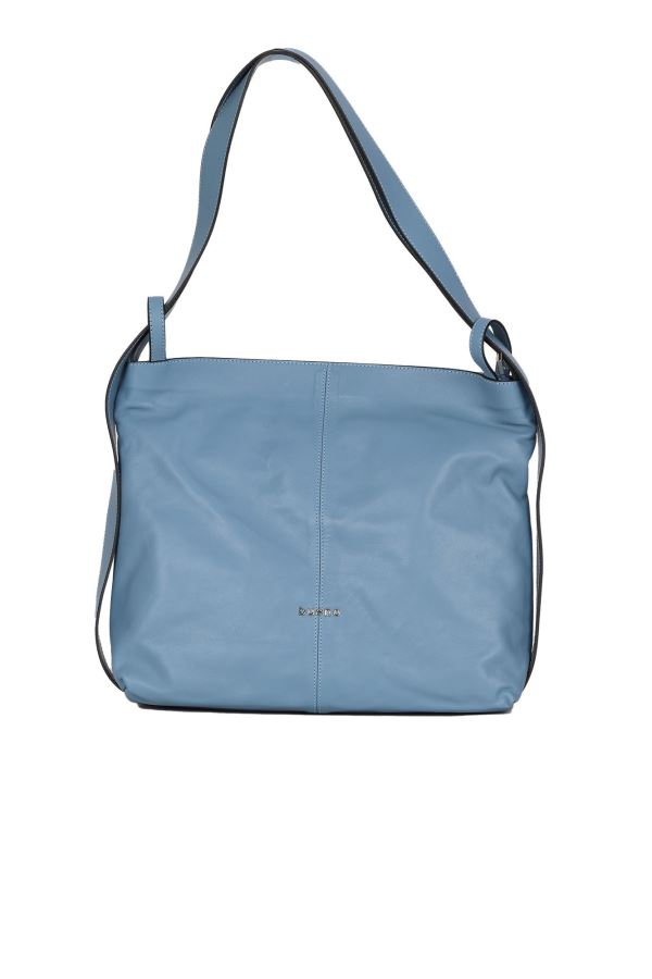 Mavi Açık Deri Kadın Omuz Çantası