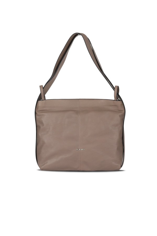 Gri Deri Kadın Omuz Çantası