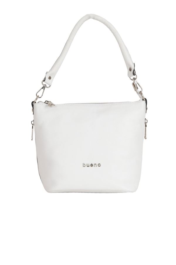 Beyaz Deri Kadın Omuz Çantası