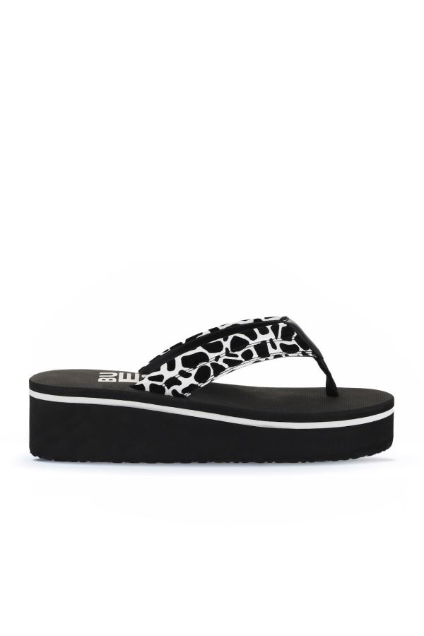 Kaplan Baskı Kadın Dolgu Topuklu Terlik