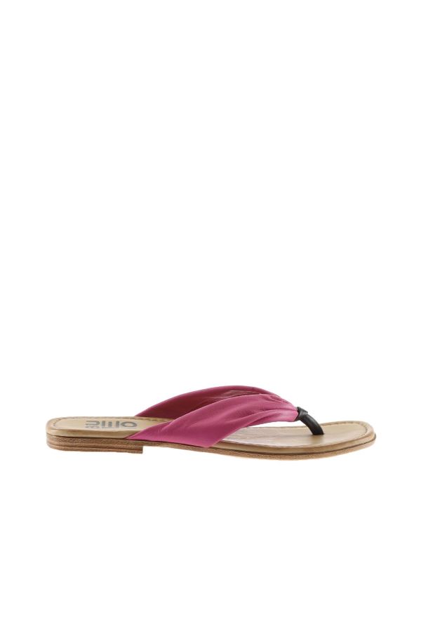 Fuşya Deri Kadın Parmak Arası Sandalet
