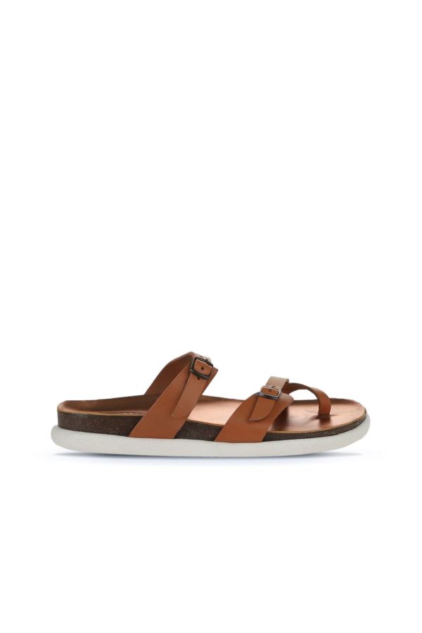 Taba Parlak Deri Kadın Parmak Arası Terlik