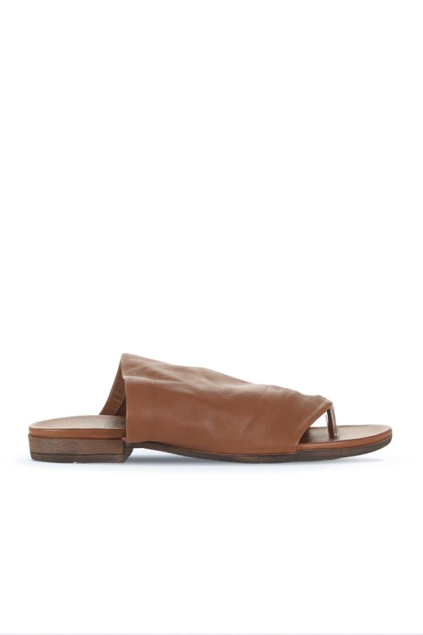 Kahverengi Deri Kadın Parmak Arası Terlik