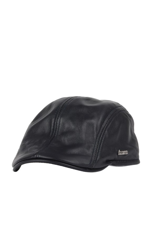 Lacivert Deri-1 Erkek Şapka