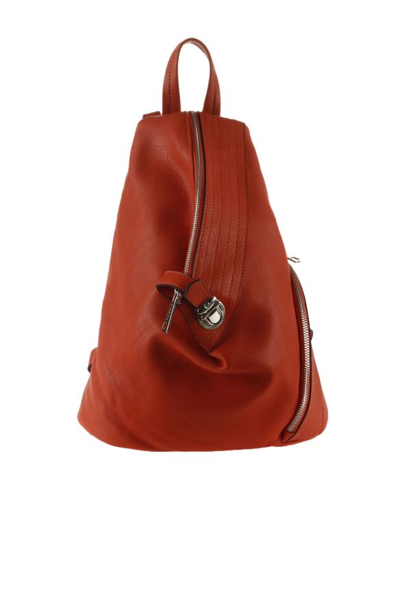 Mercan Flotter Deri Kadın Sırt Çantası