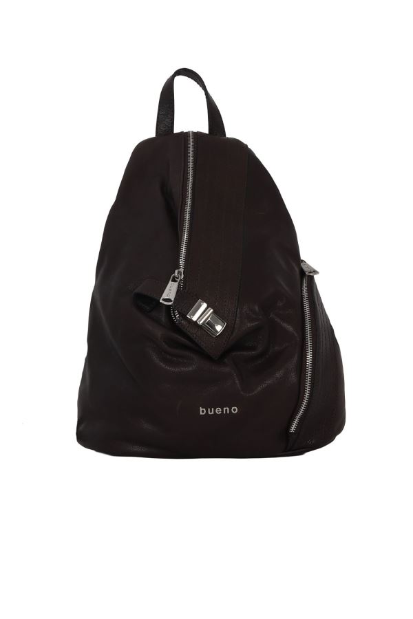 Kahverengi Koyu Npl Deri Kadın Sırt Çantası